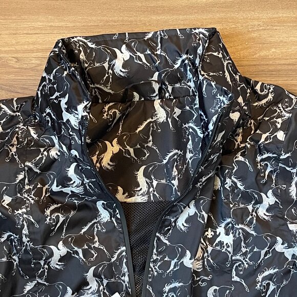 Equine Couture Ladies Full Length Rain Coat - Horse Print - XS - Picture 3 of 5
